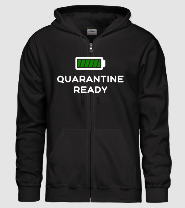 Quarantine ready model negru pe tricou