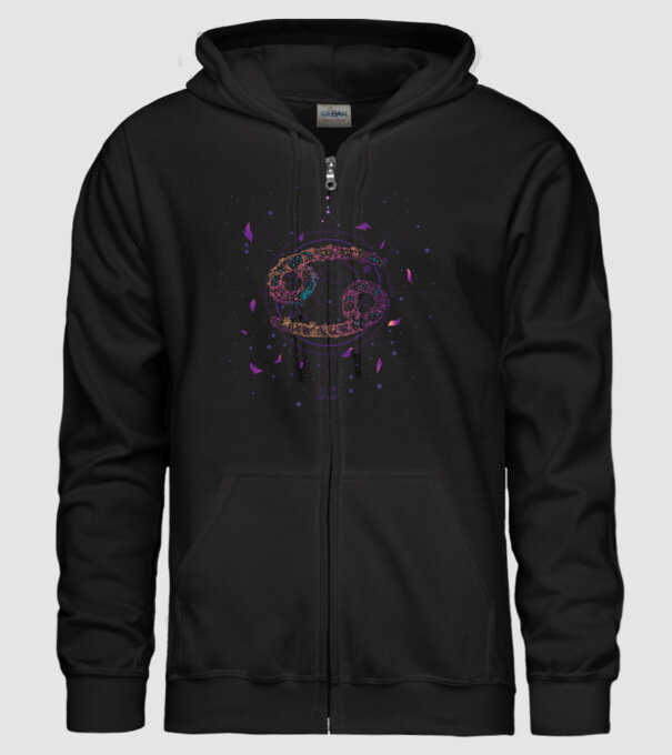 Cancer Zodiac model negru pe tricou