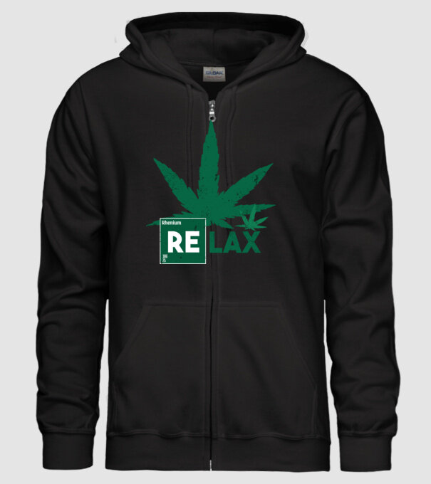 Relax Cannabis model negru pe tricou