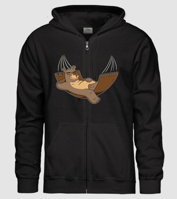 Urs Relax model negru pe tricou