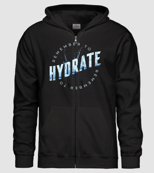 Remember to Hydrate model negru pe tricou