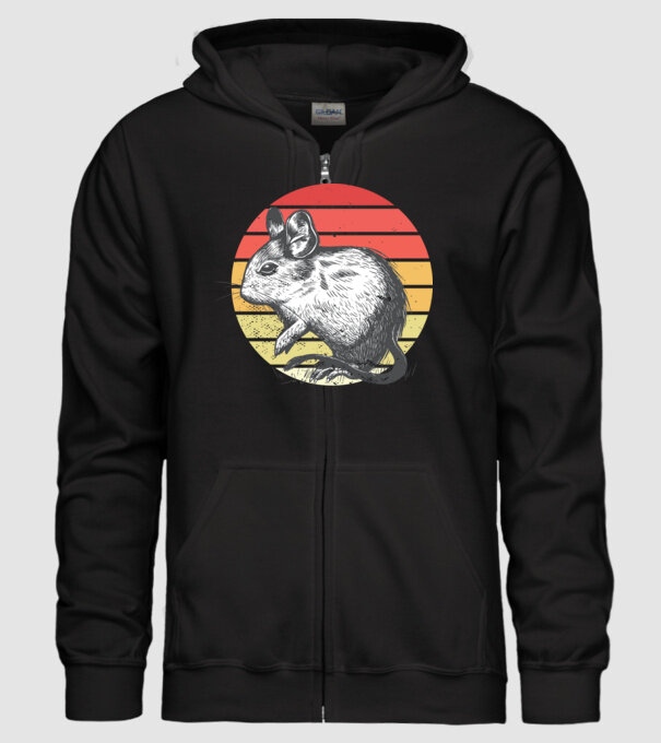 Retro Degu model negru pe tricou