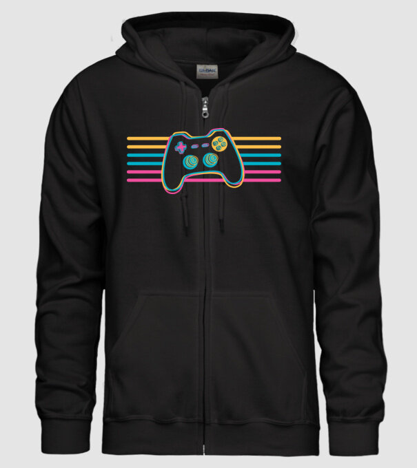 Gamer Controler Retro model negru pe tricou
