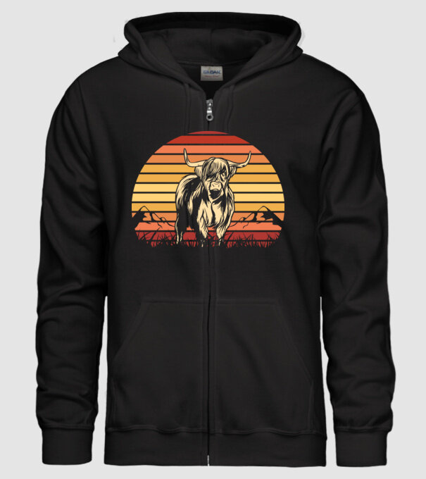 Vită Retro model negru pe tricou