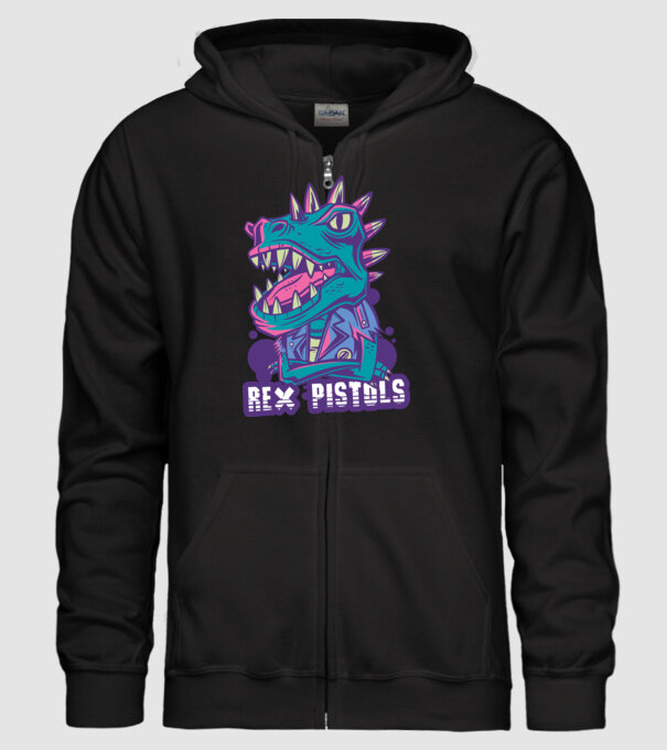 Rex Pistols model negru pe tricou