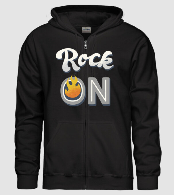 Rock On model negru pe tricou