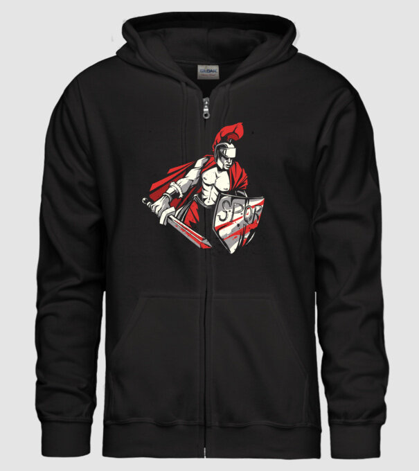 SPQR războinic Roman model negru pe tricou