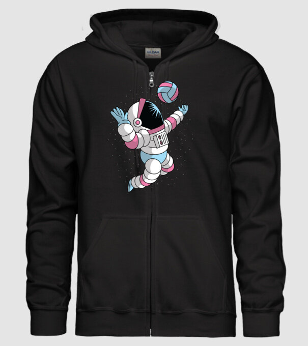 Astronaut voleibalist model negru pe tricou