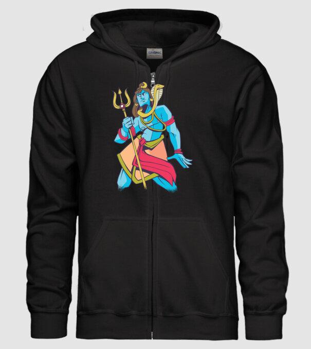 Shiva model negru pe tricou