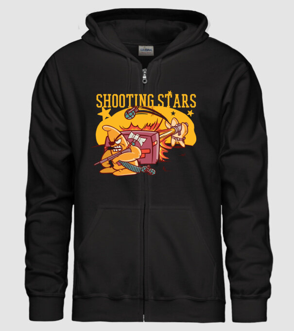 Shooting Stars model negru pe tricou