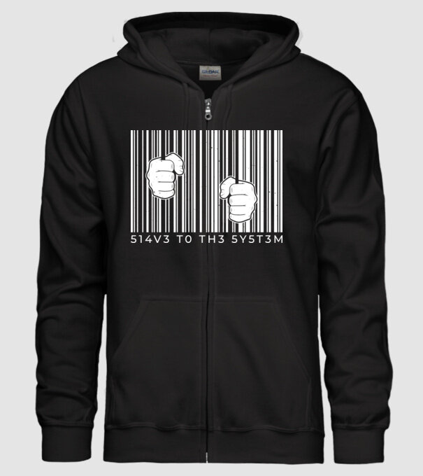 Slave to the system - Sclav al sistemului model negru pe tricou