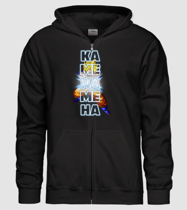Son Goku Kamehameha model negru pe tricou