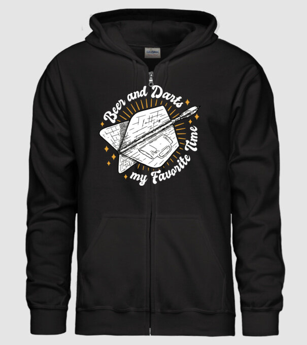 Bere și darts model negru pe tricou