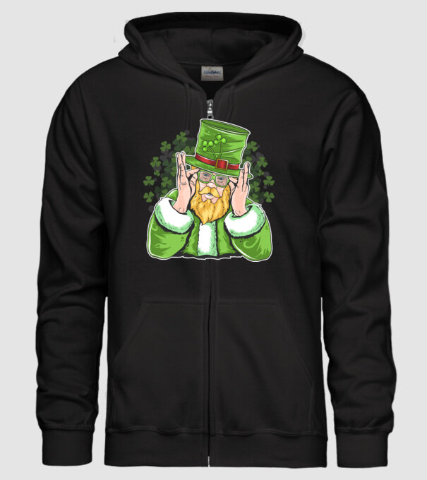 Sfântul Patrick Barbă irlandeză model negru pe tricou