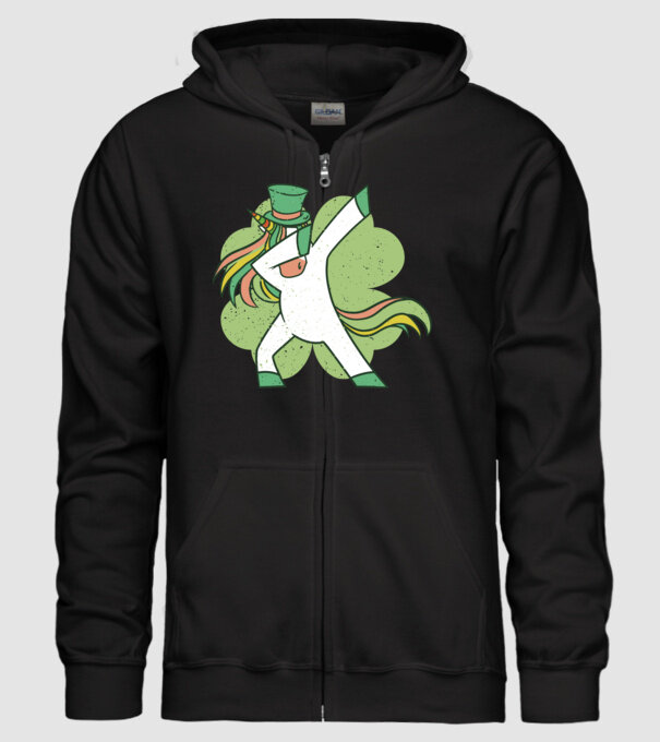 St Patrick Unicorn DAB model negru pe tricou