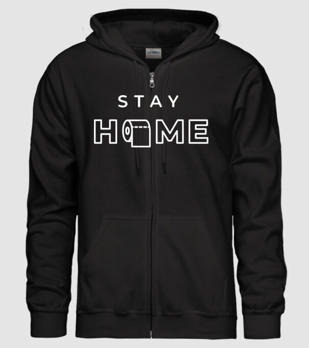 Stay home hârtie igienică model negru pe tricou