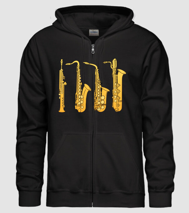 Saxofoane model negru pe tricou
