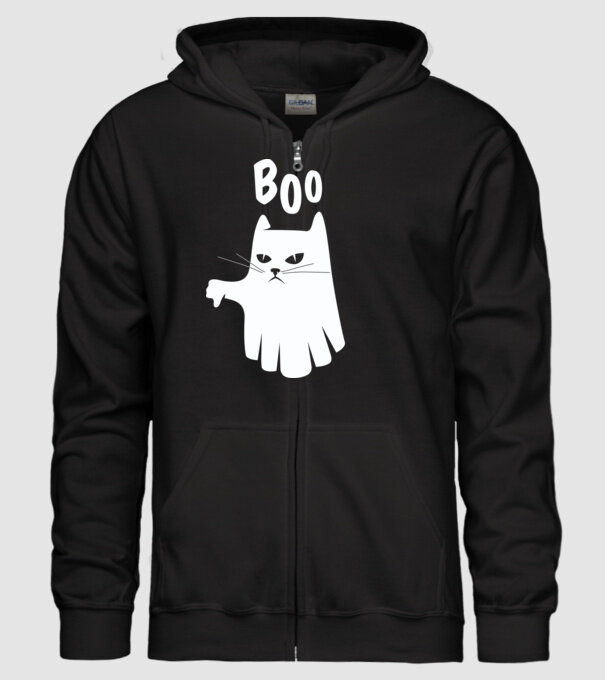 Pisică Fantomă model negru pe tricou