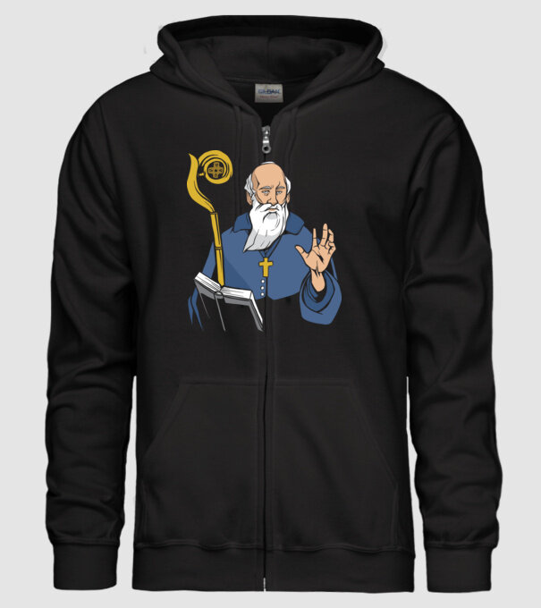 Sfântul Benedict model negru pe tricou
