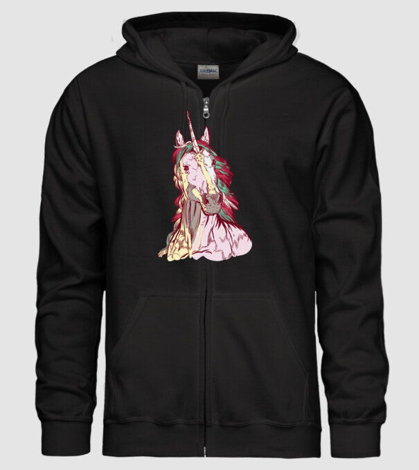 Unicorn colorat model negru pe tricou