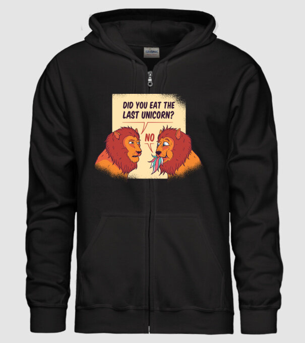 Tu ai mâncat ultimul unicorn? Tricou cu Leu amuzant model negru pe tricou