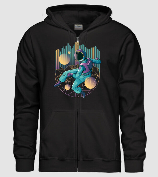Techno Astronaut tricou astronaut model negru pe tricou