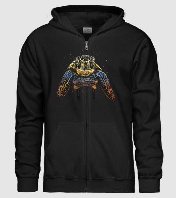 Broască țestoasă model negru pe tricou