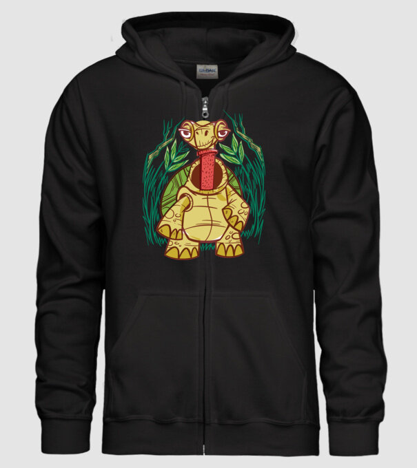 Gât Broască țestoasă model negru pe tricou