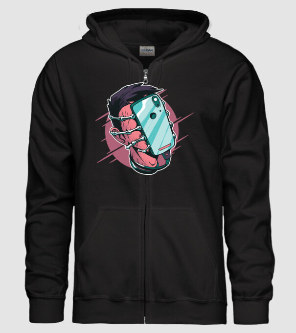 Telefon Facehugger tricou amuzant model negru pe tricou