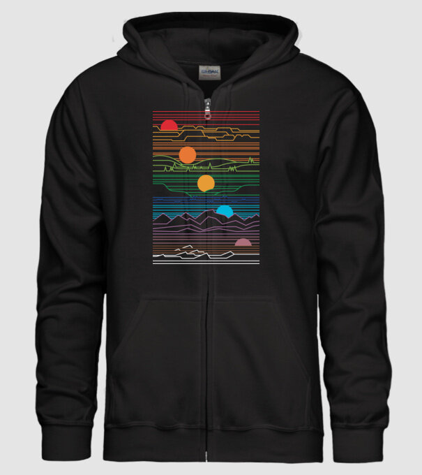 Linii Natură model negru pe tricou