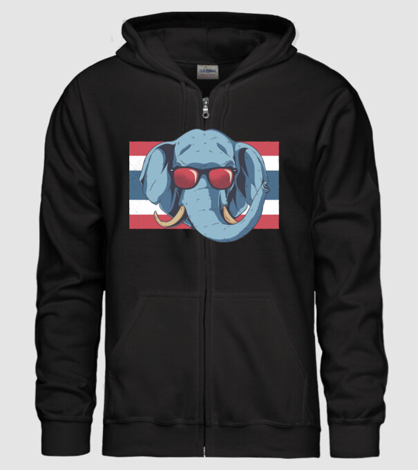 Thailanda Elefant tricou model negru pe tricou