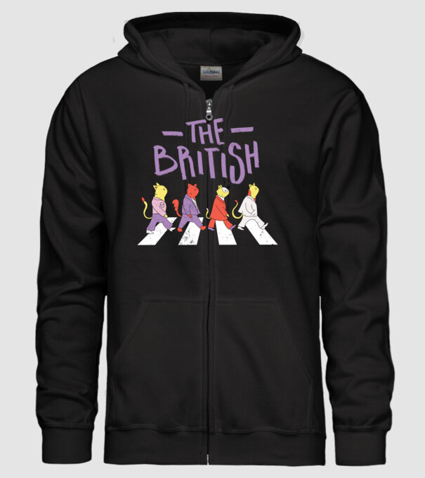 The British Pisicuțe model negru pe tricou