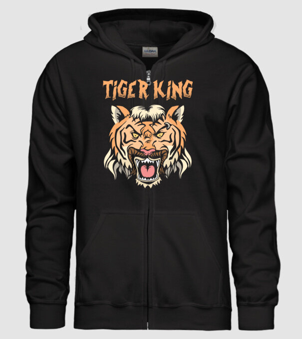 Tiger King model negru pe tricou