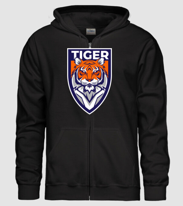 Stemă Tigru model negru pe tricou
