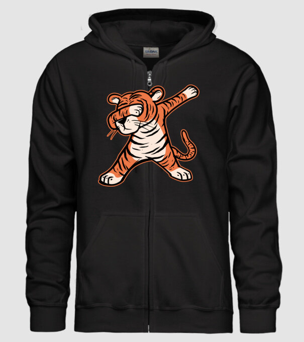 Tigru DAB model negru pe tricou