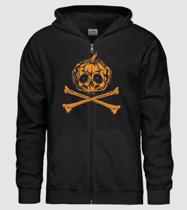 Dovleac craniu Halloween model negru pe tricou