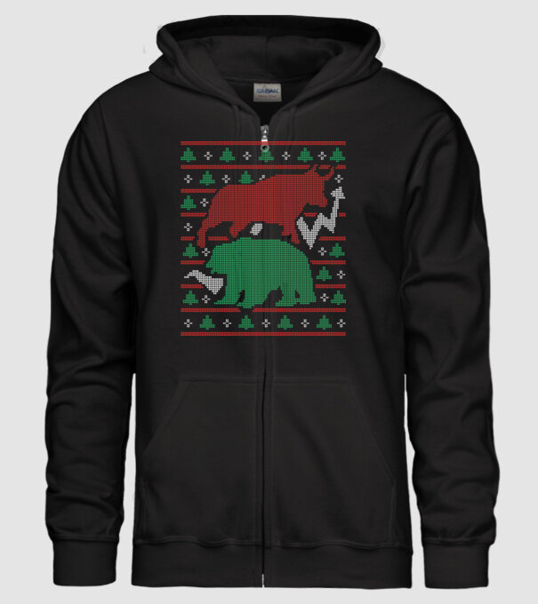 Pulover urât Bursa de valori model negru pe tricou