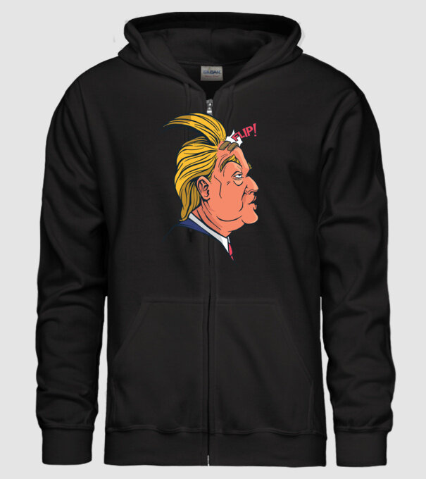 Trump Păr model negru pe tricou