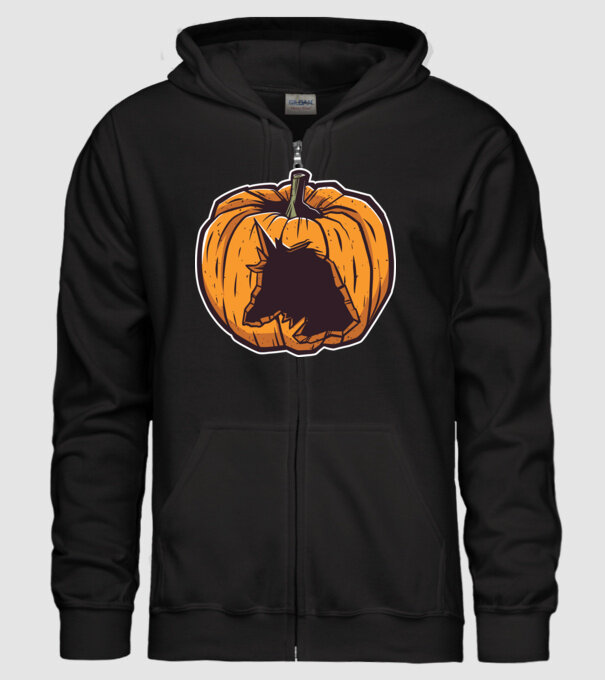 Dovleac de Halloween Unicorn model negru pe tricou