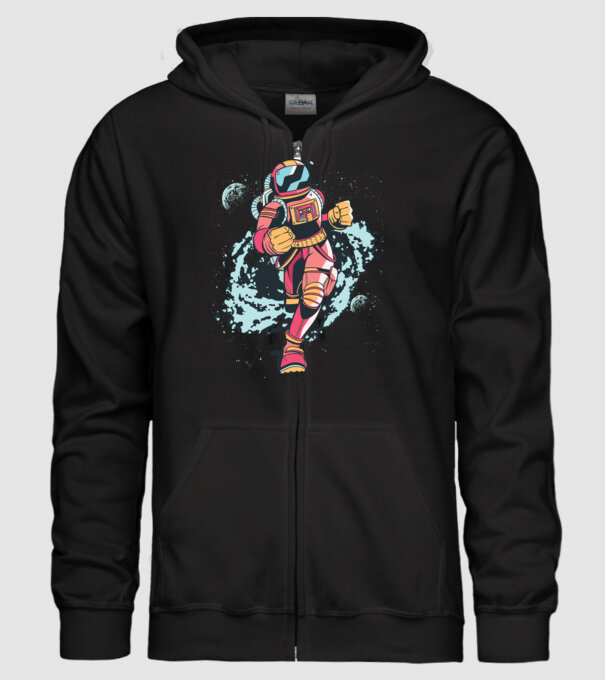 Alergare Astronaut model negru pe tricou