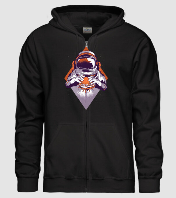 Hamburger Astronaut model negru pe tricou