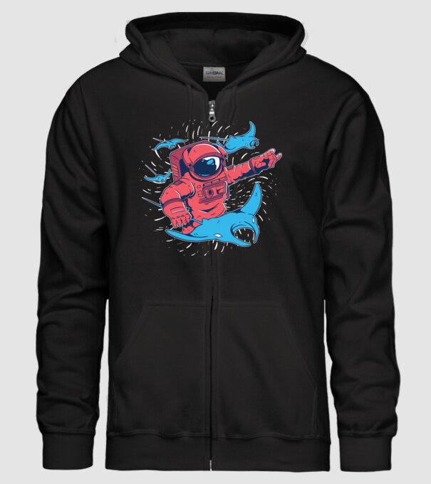 Diavol de mare gigant Astronaut model negru pe tricou