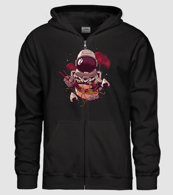 Astronaut Ramen model negru pe tricou