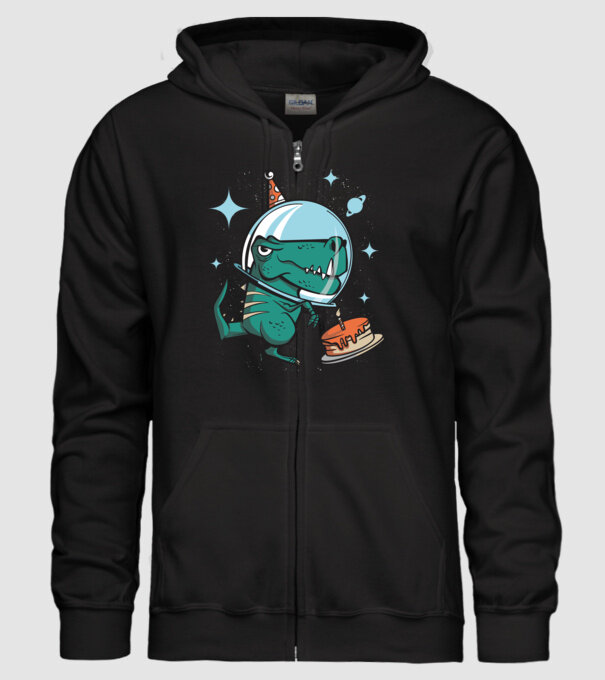 Astronaut T-rex Ziua de naștere model negru pe tricou