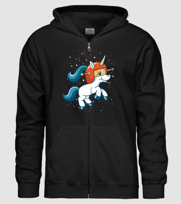 Unicorn Astronaut model negru pe tricou