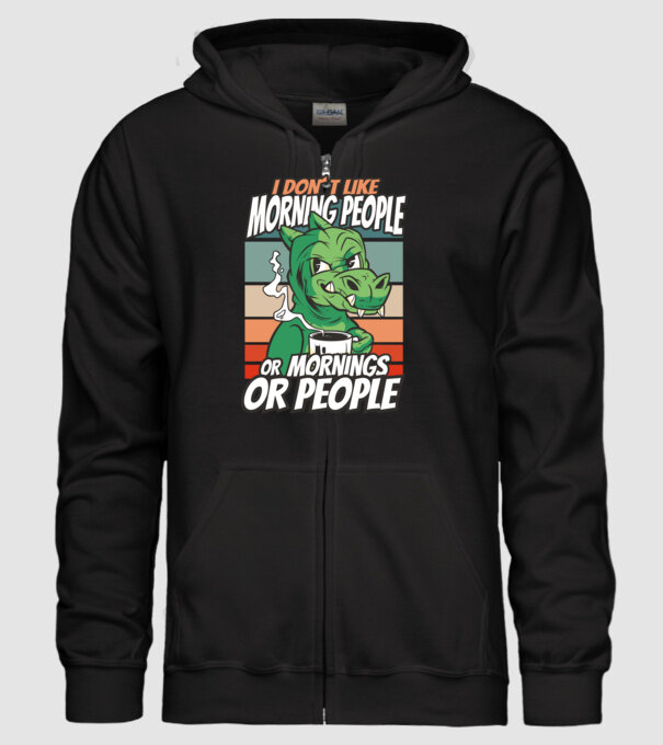 Urăsc diminețile și oamenii antisocial model negru pe tricou