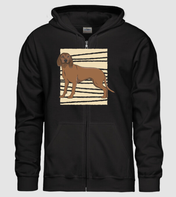 Câine de vânătoare model negru pe tricou