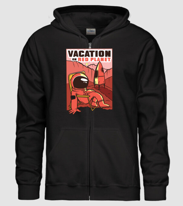 Vacanță pe Marte model negru pe tricou