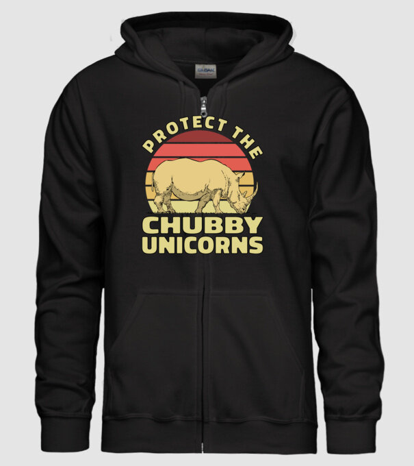 Protejați Unicornii - Rinocerii plinuți model negru pe tricou