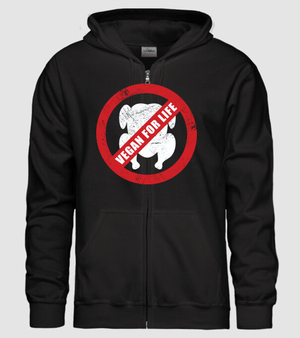 Vegan pe viață model negru pe tricou
